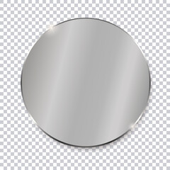  silver round sticker banners on transparent background