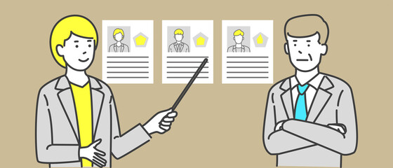 候補者の選定をするビジネスマン