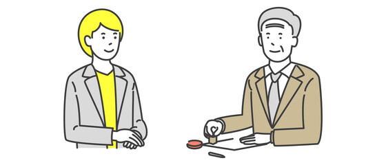 契約を交わすビジネスマン