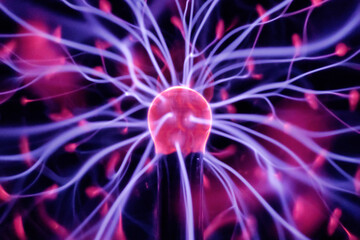 Close-up on the most beautiful light in physics, the plasma ball.