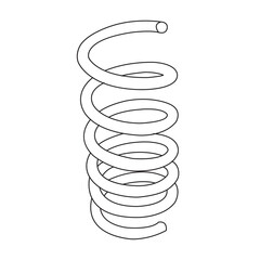 Metal coil  springs . Spiral Flexible Wire. Metal Spiral. coil spring isolated on white background vector