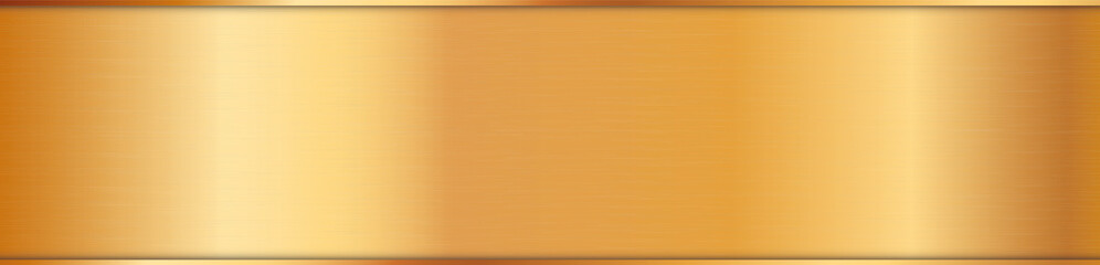 long gold ribbon banner with gold frame on white background