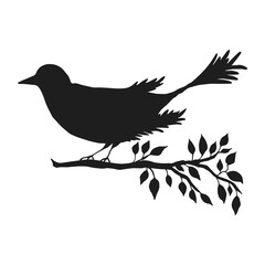 Digital silhouettes of birds. Bird vector illustration. Element for cricut.