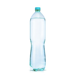 Plastic bottle of still clean water isolated on white background
