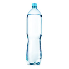 Plastic bottle of still clean water isolated on white background
