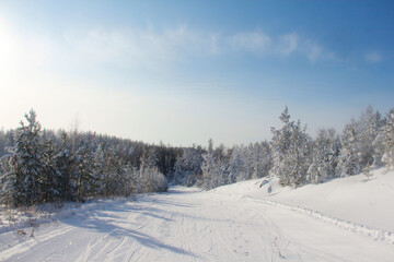 Fototapeta na wymiar Winter snow mountain landscape