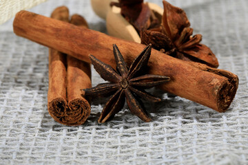 Cinnamon sticks and star anise