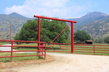Fototapeta na wymiar Ranch gate in rural California