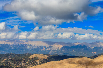 Fototapeta premium View of the Taurus mountains from a top of Tahtali mountain near Kemer, Antalya Province in Turkey