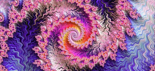 pink and purple fractal - obrazy, fototapety, plakaty
