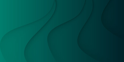 Dark green abstract background. Dark green 3d wave curve abstract business presentation background. Abstract green black grey wavy background