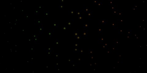 Dark Green, Yellow vector background with colorful stars.