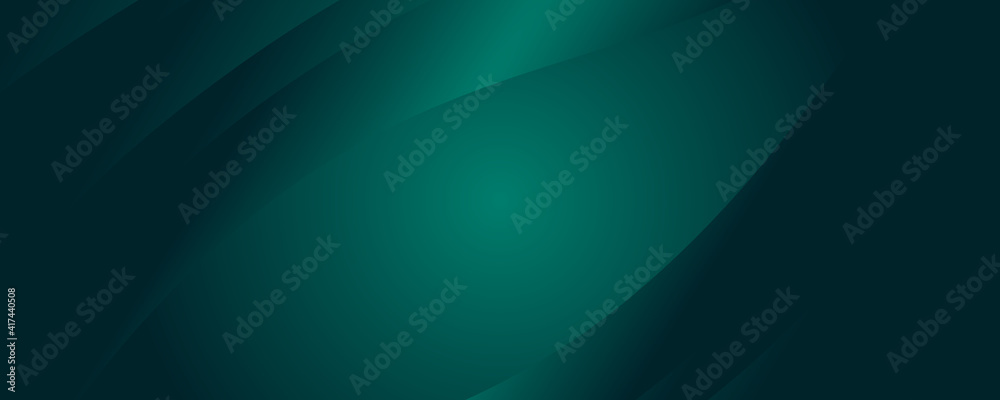 Wall mural modern simple dark green and black abstract background for wide banner. luxury dark green background