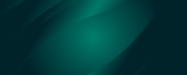 Modern simple dark green and black abstract background for wide banner. Luxury dark green background with overlap 3D layer