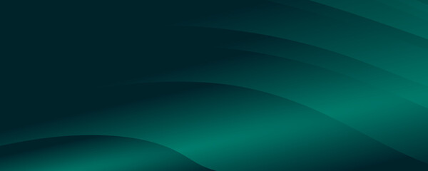 Modern simple dark green and black abstract background for wide banner. Luxury dark green background with overlap 3D layer © Salman