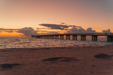 sunset on the beach sunny isles florida pier beautiful sun nature clouds 
