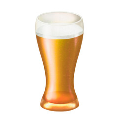 a painted beer glass on a white background