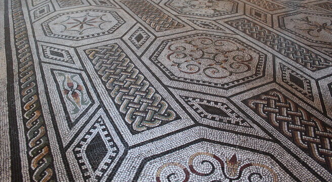 mosaic pattern on the floor. Rome Italy
