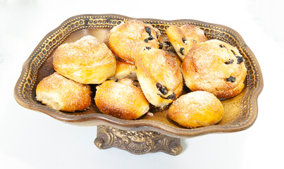 homemade pies in a brown vase 