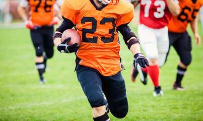 american football players during a game