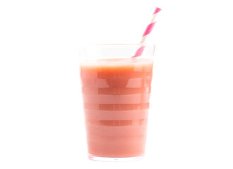 A Healthy Pink Smoothie Isolated on a White Background