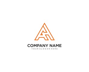 AH lettering logo design. Creative minimal monochrome monogram symbol. Universal elegant vector sign design. Premium business logo type. Graphic alphabet symbol for company business identity