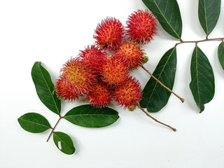 Rambutan isolated on the white background 