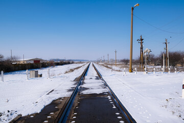 Railway on a winter day.