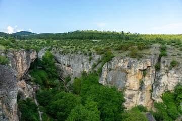 Incesu aqueduct, crystal glass terrace, slap canyon in Safranbolu, a tourism city.