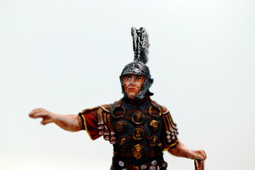 beautiful colorful tin roman warrior miniature figure