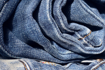 The blue denim is beautifully rolled up