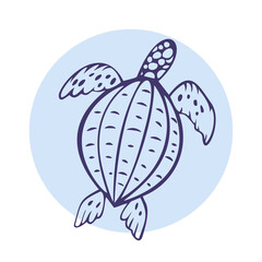 Sea Turtle Turquoise. Oceanlife Vector Art.