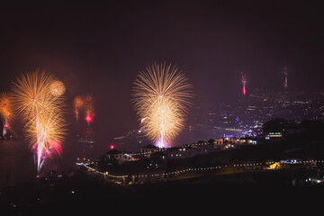 fireworks over the city