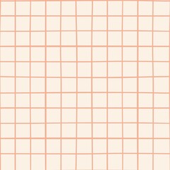 Beige seamless pattern with orange grid lines