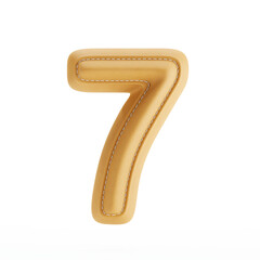 Leather yellow texture letter digit number seven 7