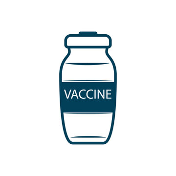 vaccine vial isolated image on white background. Vaccination icon. Actual design element. Vector illustration.