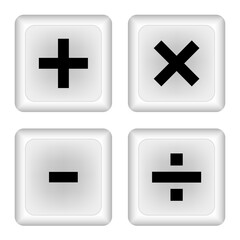 Fototapeta premium Calculator icon isolated on white background. Keyboard with calculator signs. Vector
