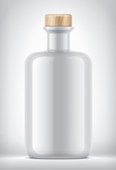 Non-transparent bottle on background. 