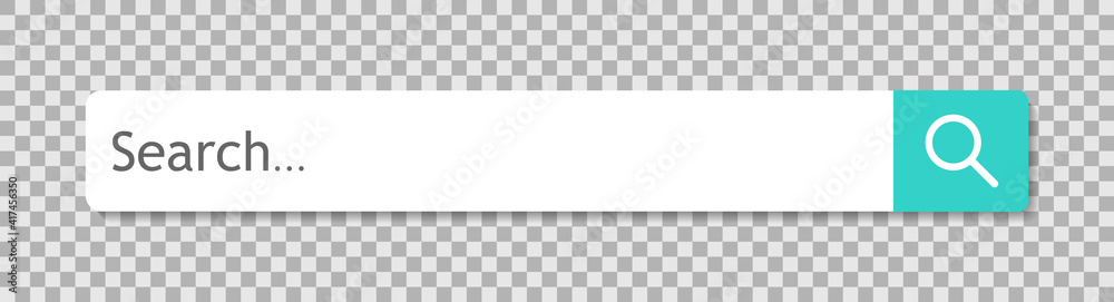 Fototapete search bar with button with shadow isolated on transparent background. searching internet browse. me
