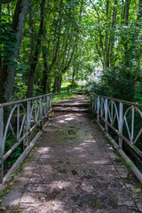 metal concrete stone bridge with rails