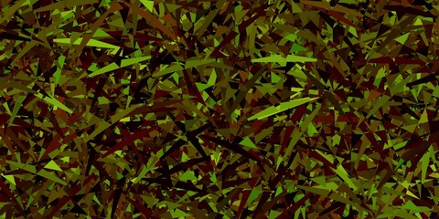 Dark green, yellow vector pattern with polygonal shapes.