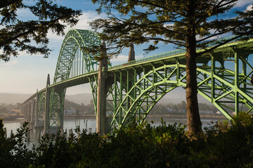 The Yaquina Bay Bridge at Newport on the Oregon coast.
