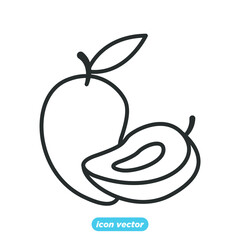 Garden fresh mango icon. mango fruits healthy lifestyle symbol template for graphic and web design collection logo vector illustration