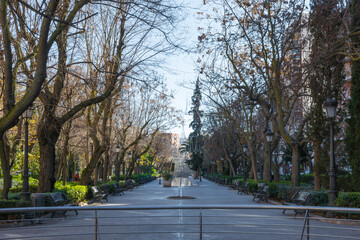 Paseo de San Gregorio promenade in Puertollano. Ciudad Real, Spain