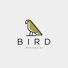 Bird minimalist logo design template