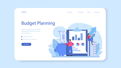 Budgeting web banner or landing page. Idea of financial planning