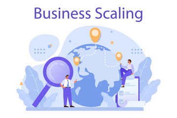 Business scaling concept. Franchise business expansion. Idea of business