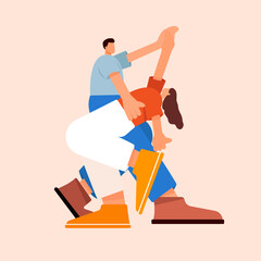 Flat dancing couple