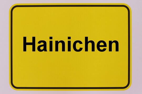 Illustration eines Stadteingangsschildes der Stadt Hainichen