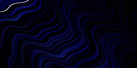Fototapeta premium Dark BLUE vector background with curves.